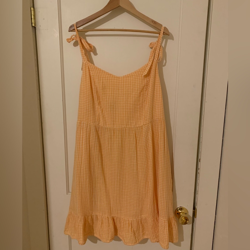 Orange and White gingham Old Navy Adjustable Straps Dress